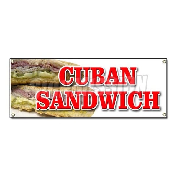 Cuban Sandwich Banner Heavy Duty 13 Oz Vinyl with Grommets